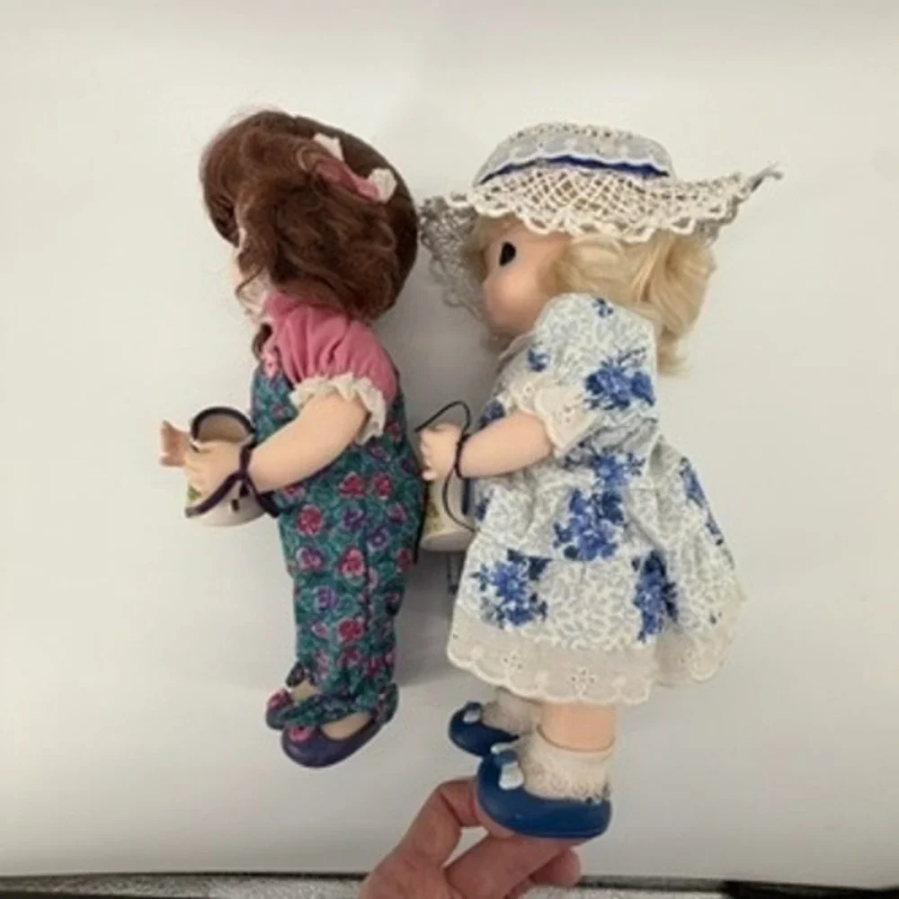 Precious Moments Garden of Friends Blossom July and‎ August Vinyl Dolls Set 1995